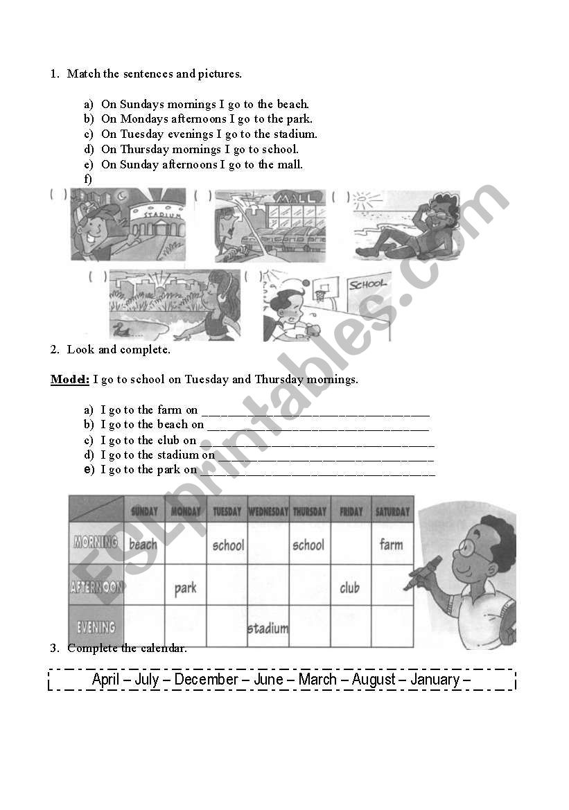 Places worksheet