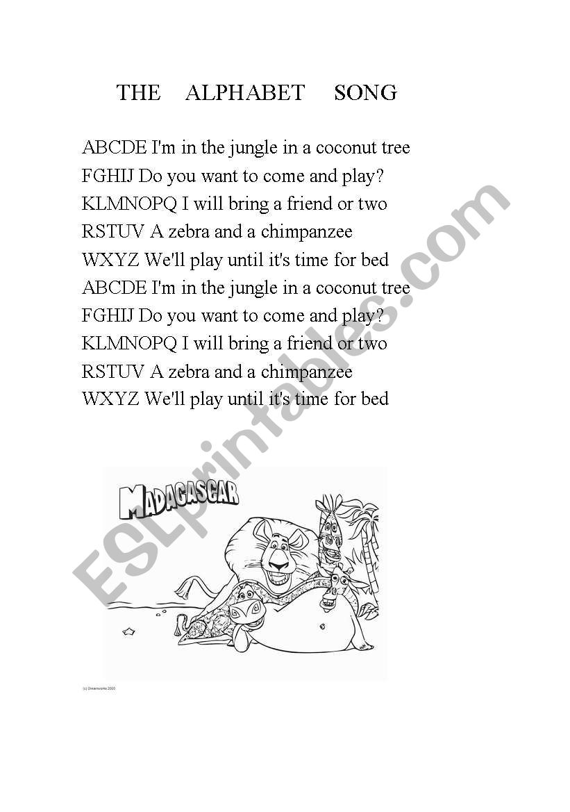 The Alphabet song worksheet