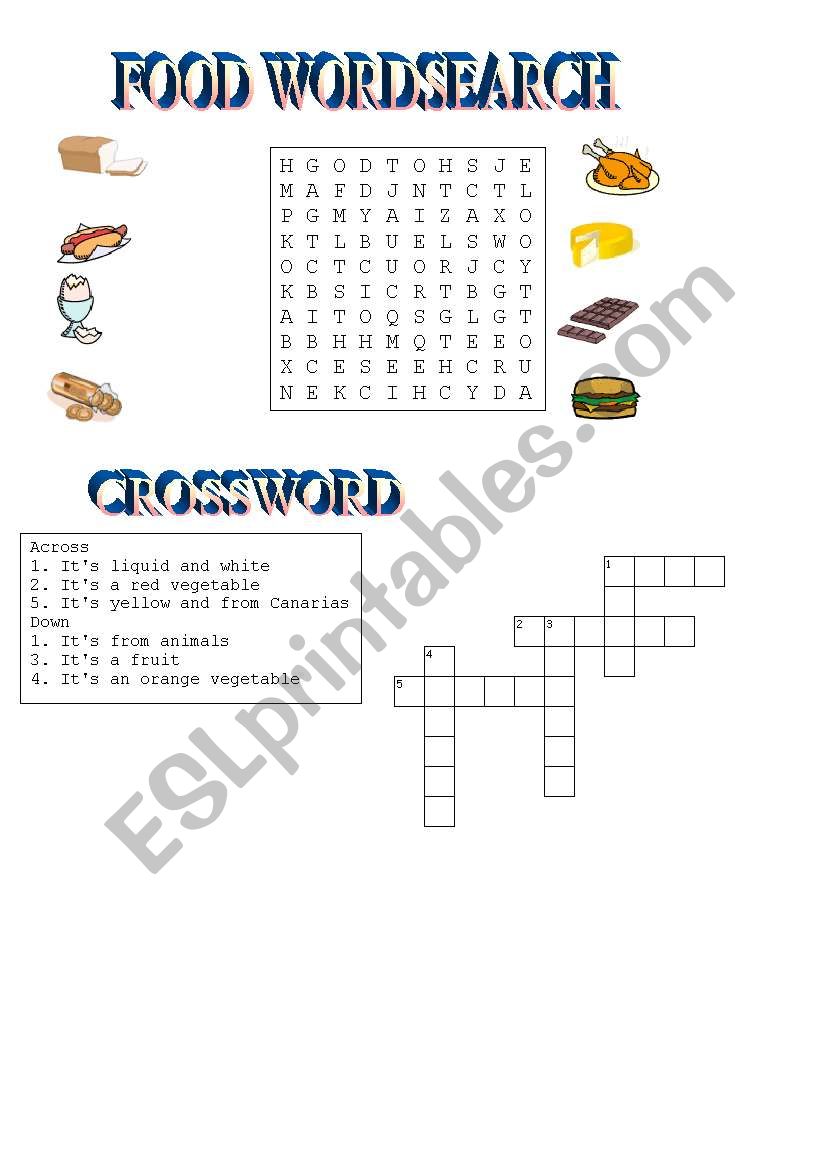 Food vocabulary worksheet