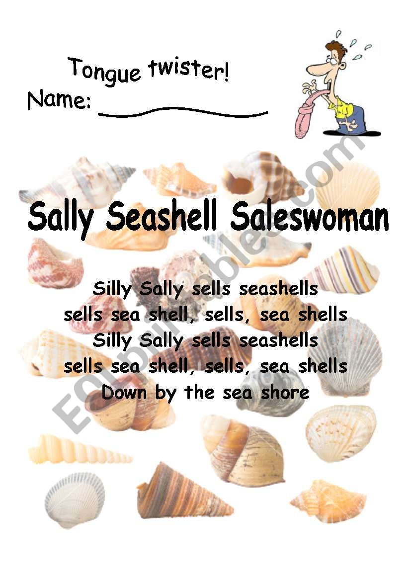 Silly Sally Sells Seashells worksheet