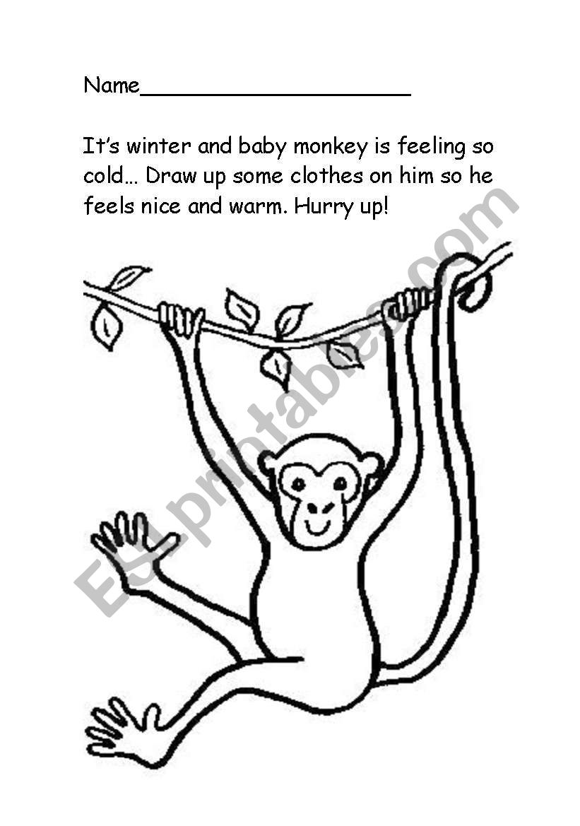 Dress the monkey worksheet