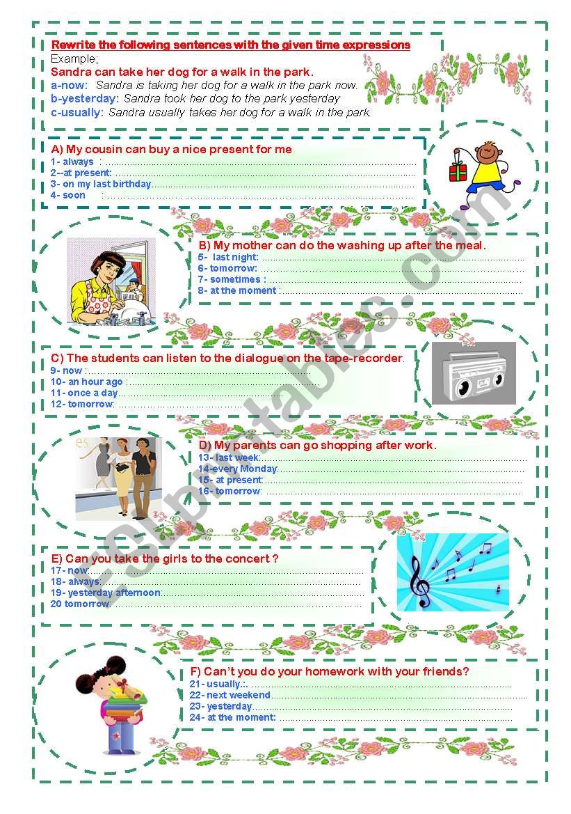 Tenses (Rewrite or Combine) -2/2-