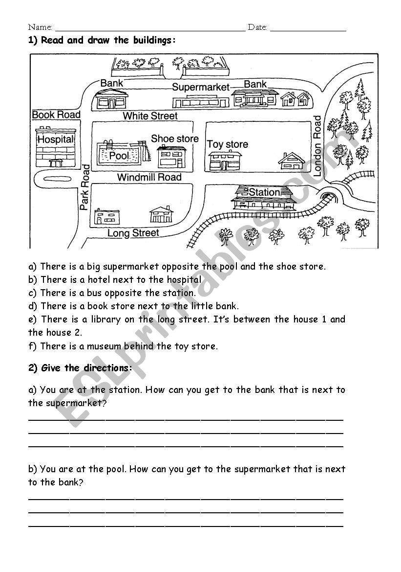 Draw buildings and give directions