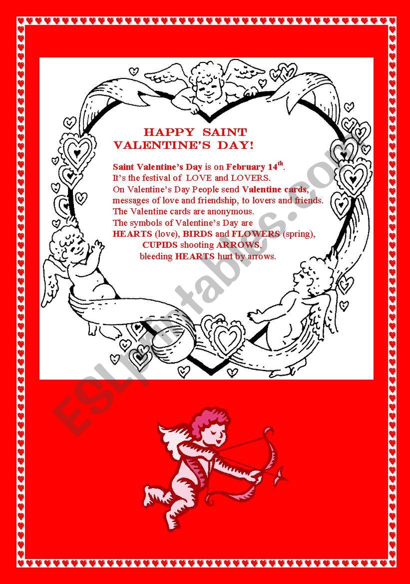 Saint Valentines Day worksheet