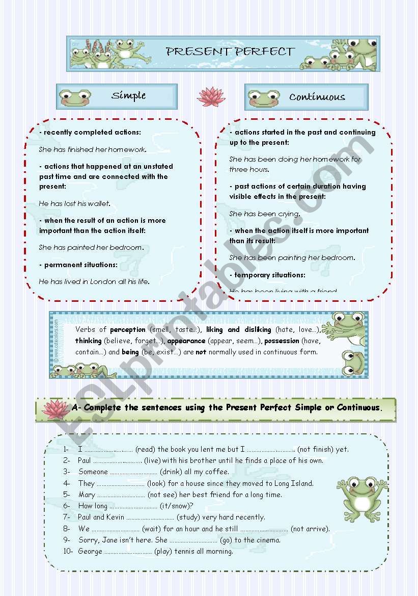 Present Perfect Simple vs Present Perfect Continuous