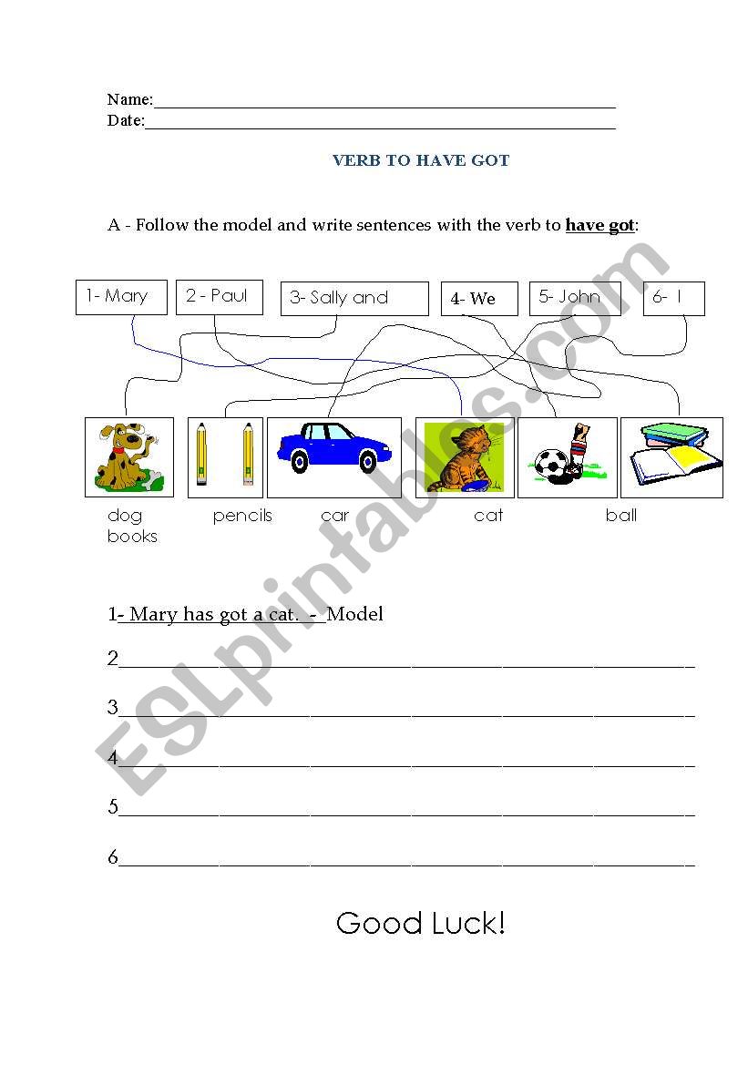 Verb To Have Got worksheet