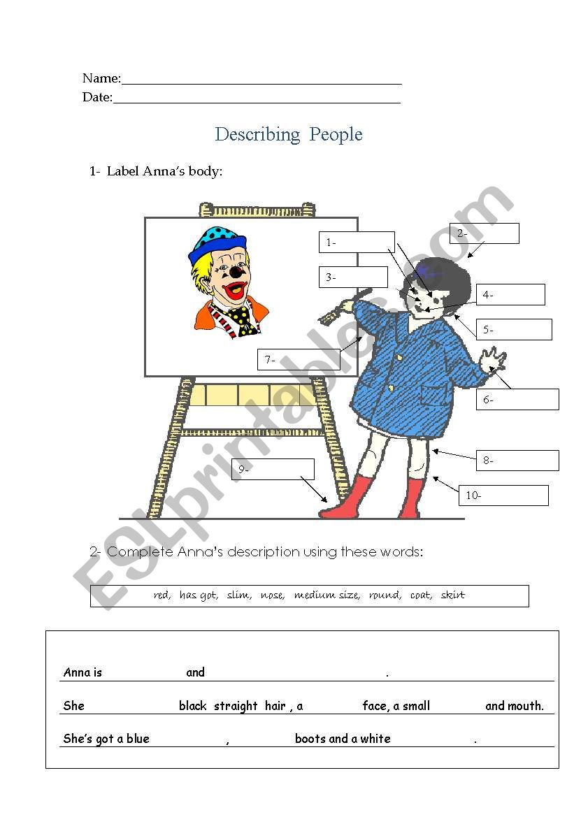 Describing  People worksheet