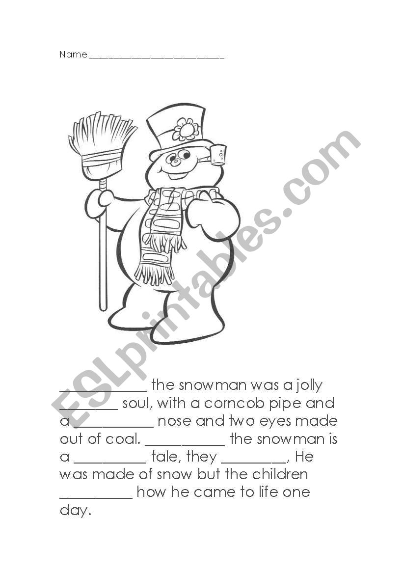 Frosty Word Choice worksheet