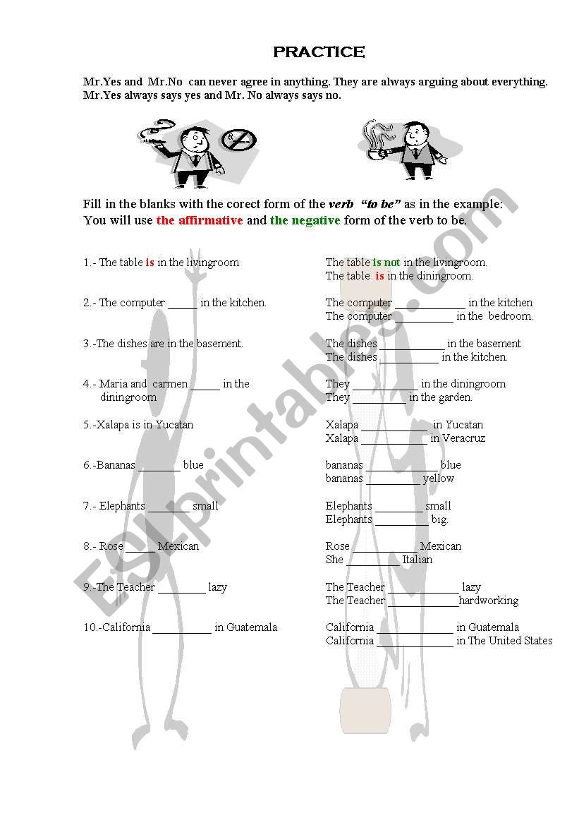 verb to be practice.  worksheet