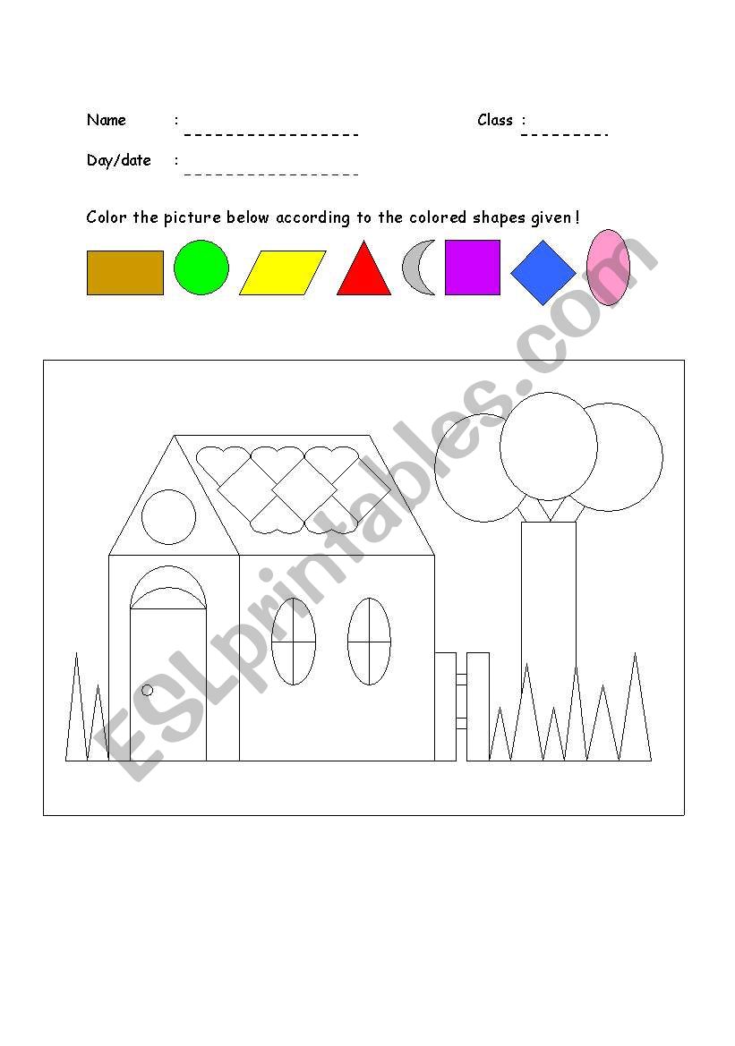 coloring shapes worksheet