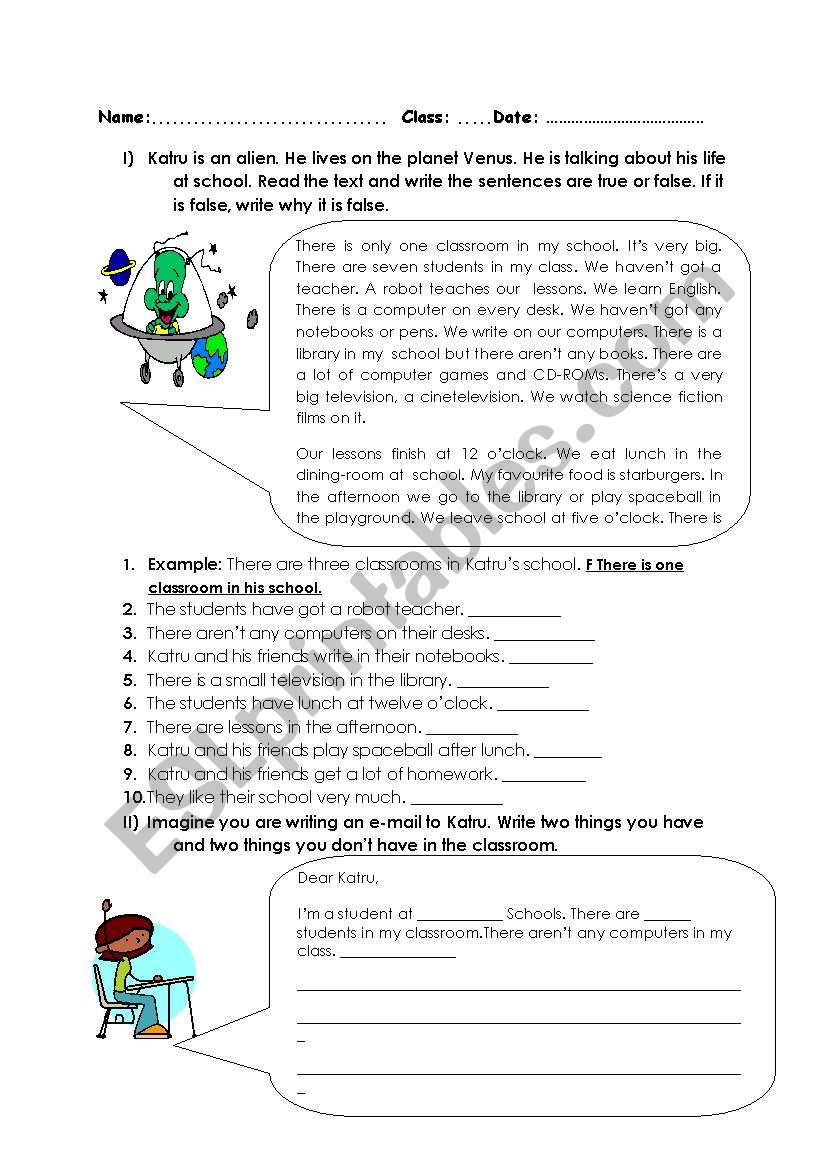 KATRUÂ´S SCHOOL LIFE worksheet