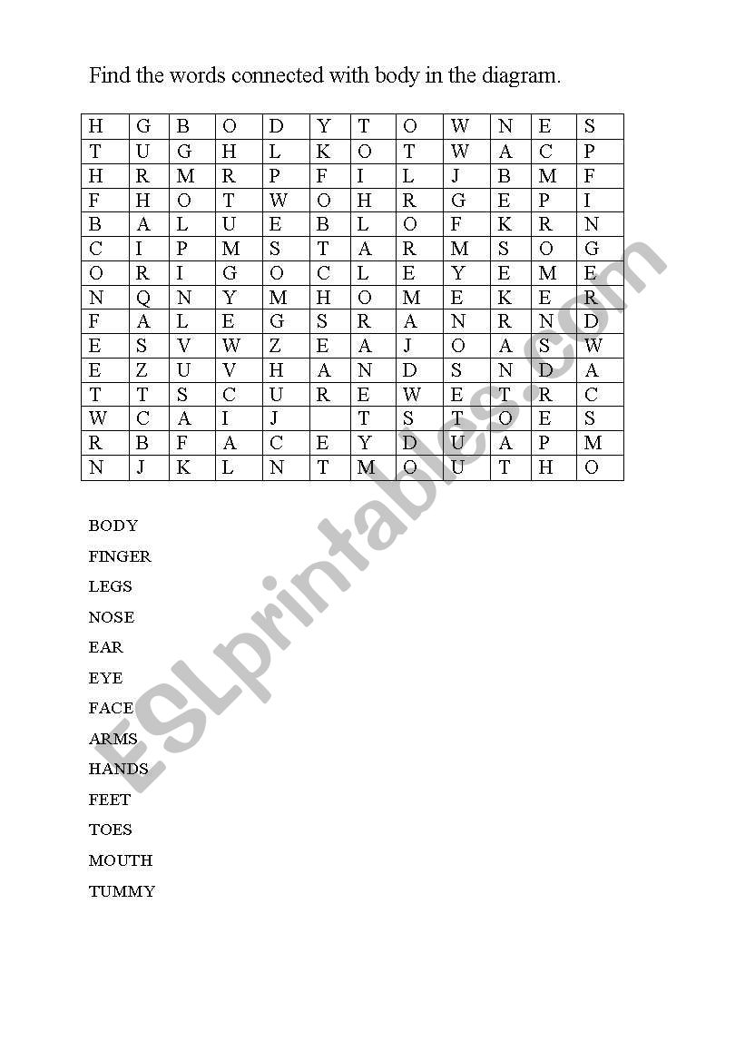 body worksheet