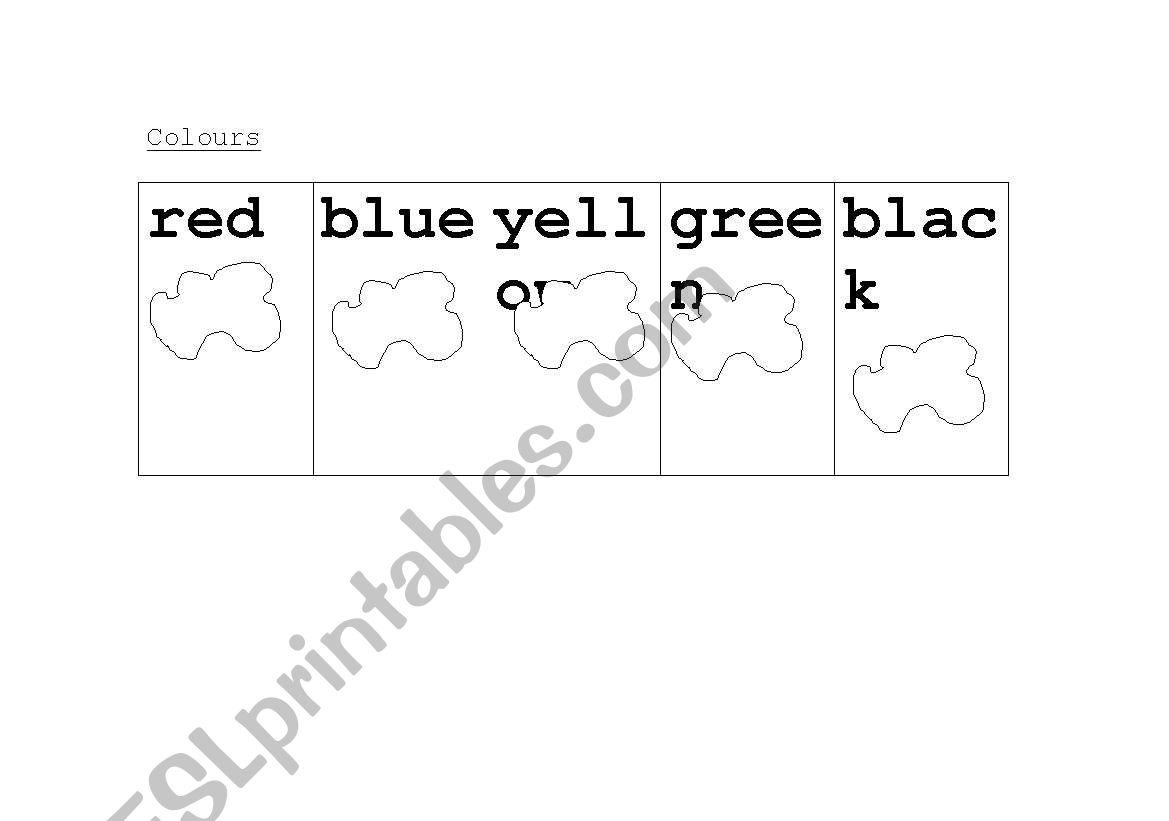 Colours worksheet