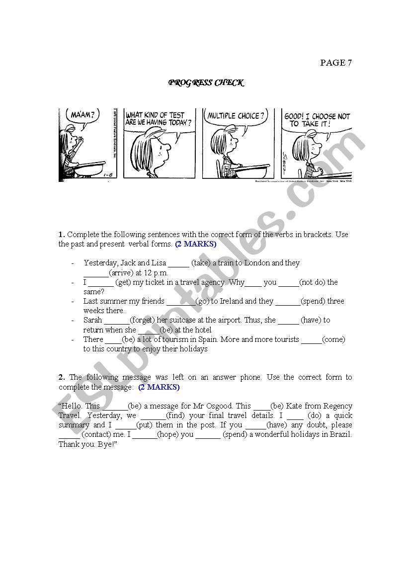 D.U. about tourism page 7 worksheet