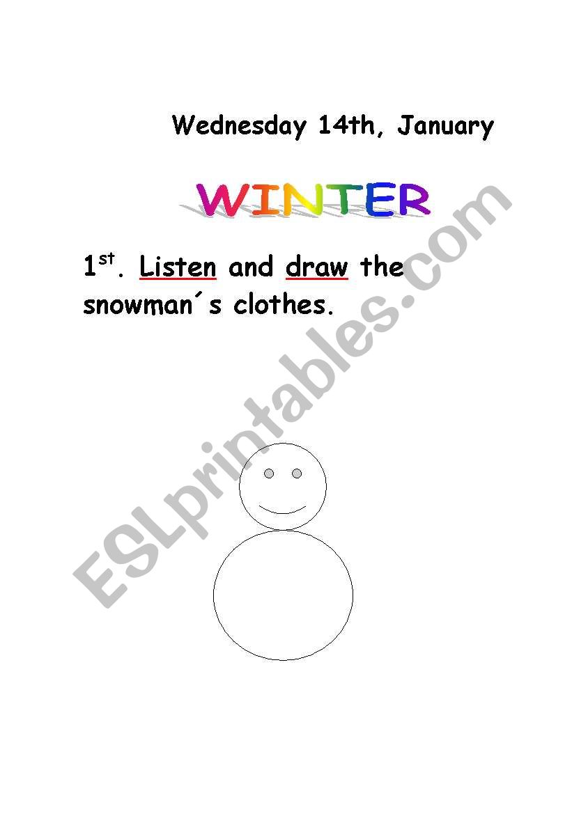 Winter  clothes worksheet