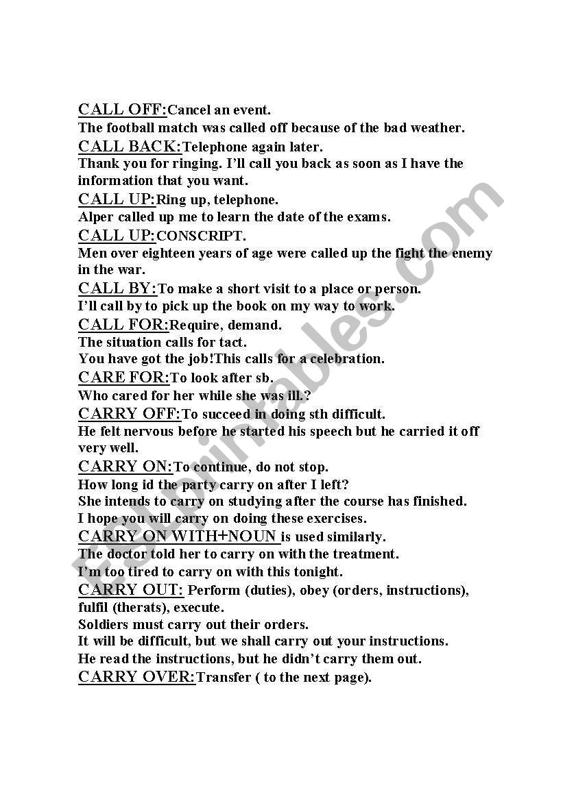 idioms worksheet