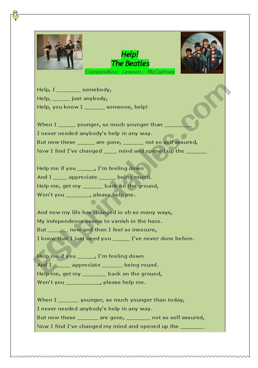 Song Activity - Help by The Beatles