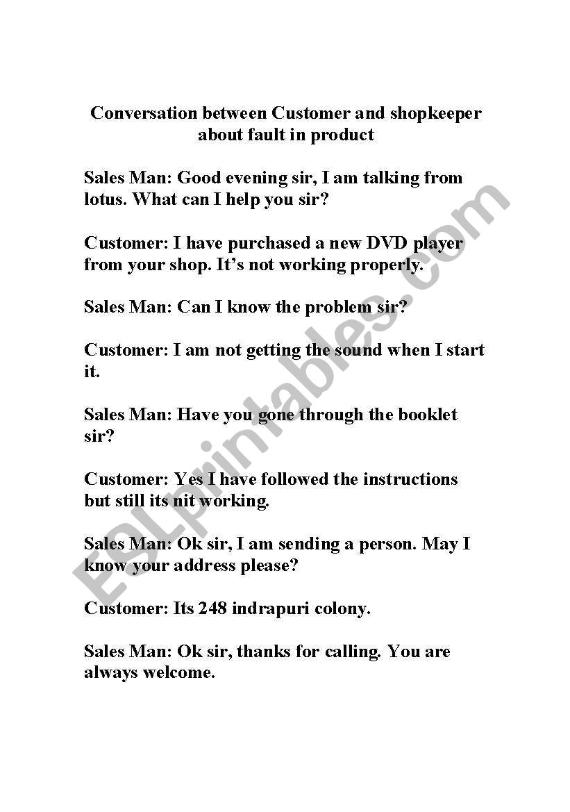 Telephonic Conversation worksheet