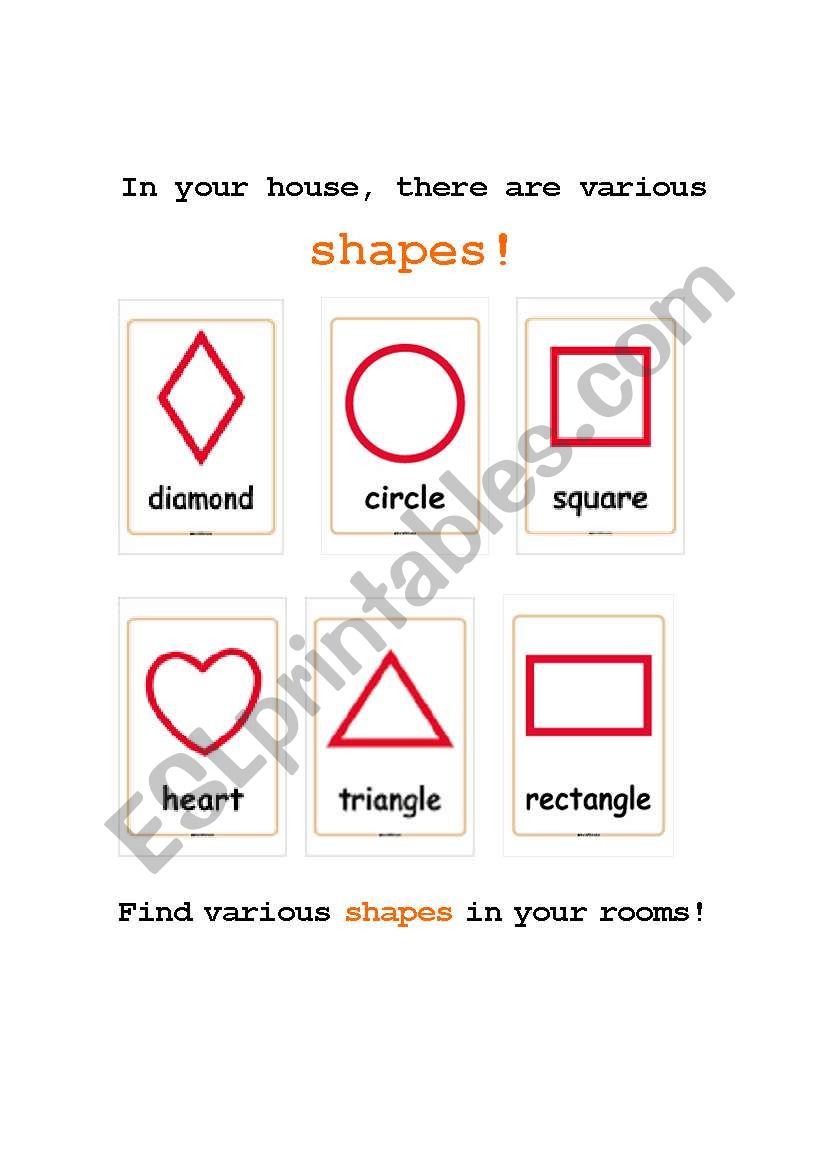 let´s find various shapes! worksheet