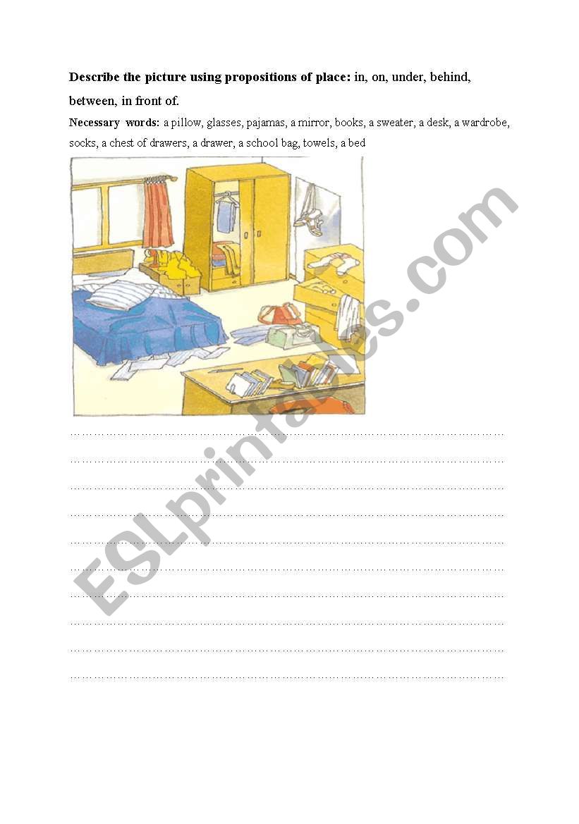 prepositions of place worksheet