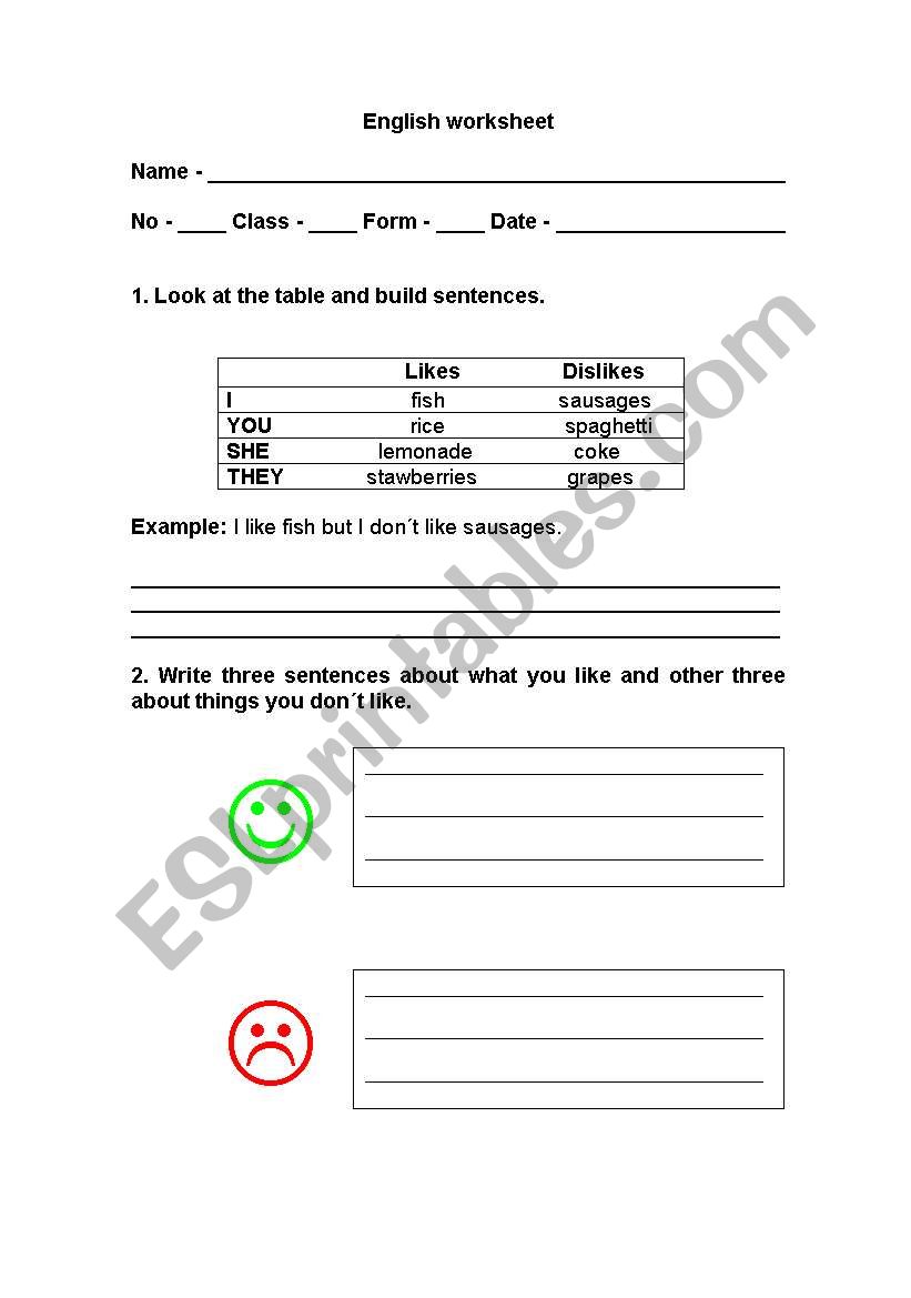 English worksheet worksheet