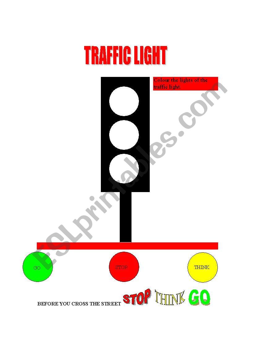 traffic light worksheet