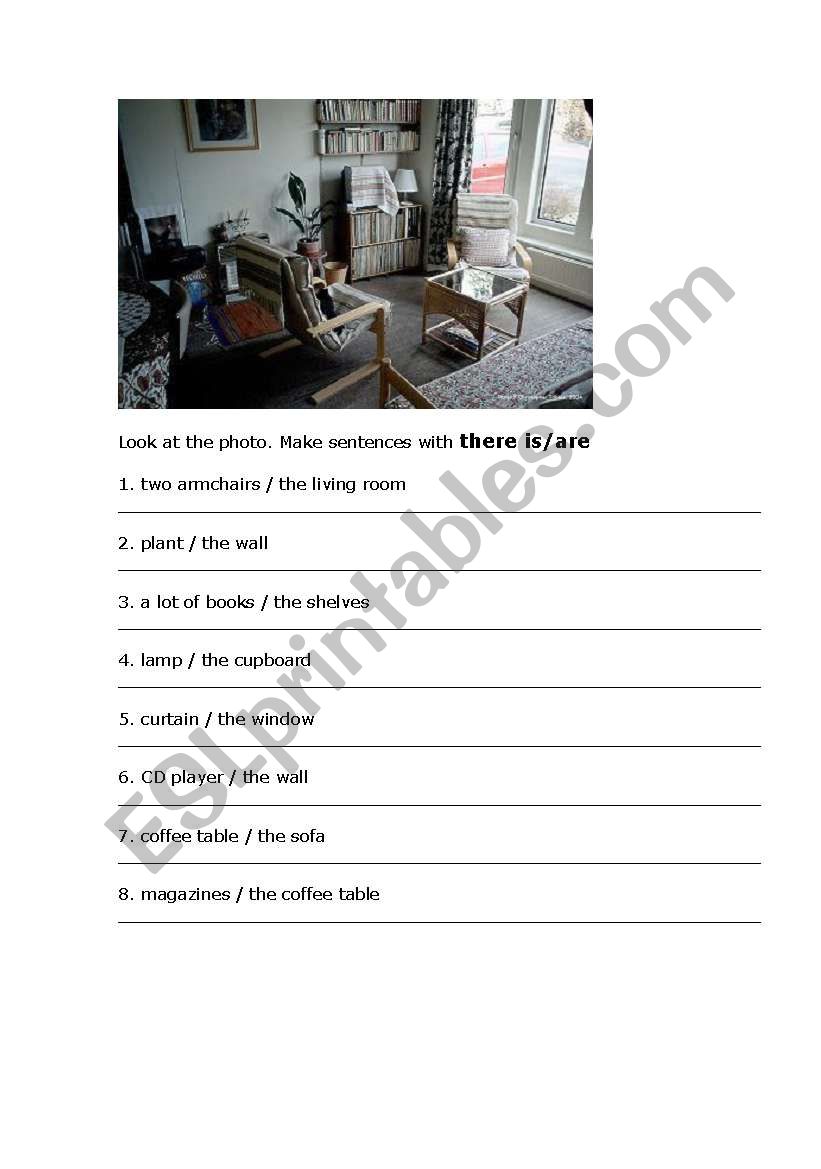 Picture of a room worksheet