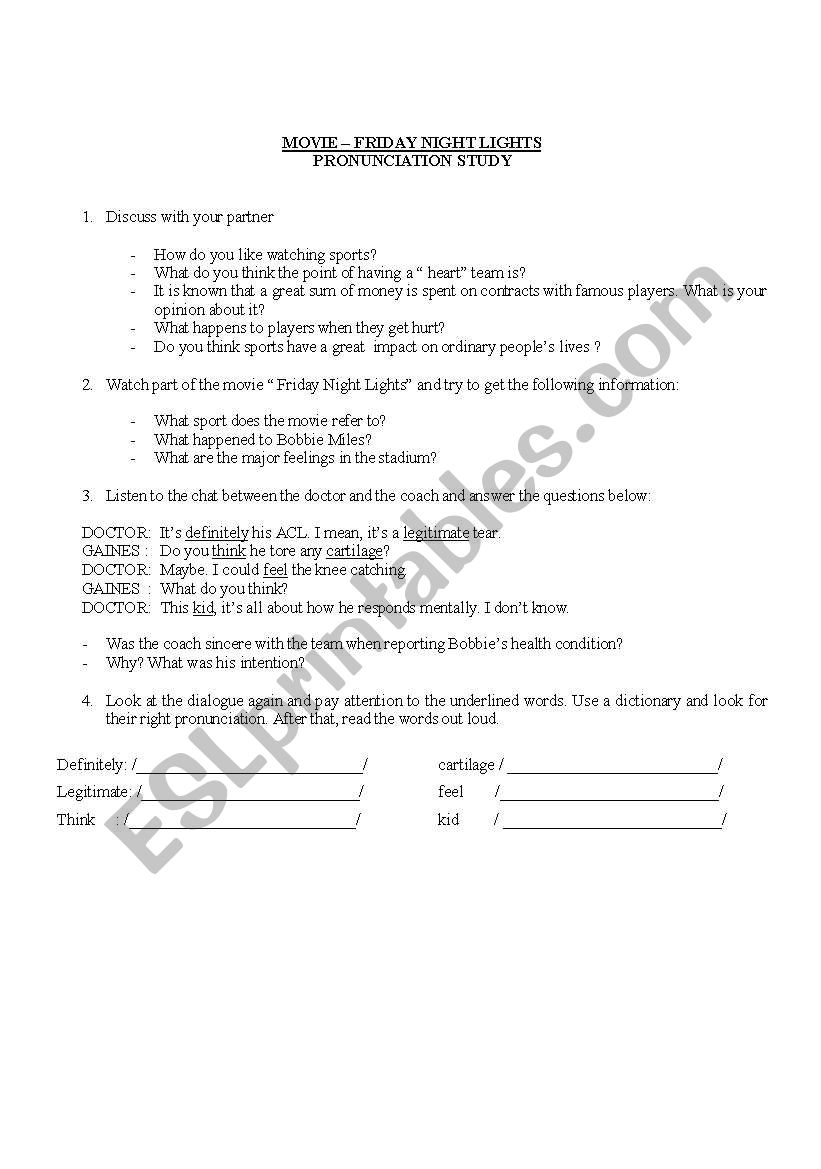 Movie  worksheet