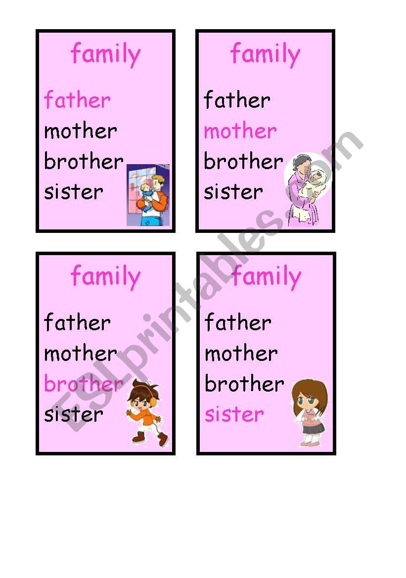 game-happy families part 2 worksheet