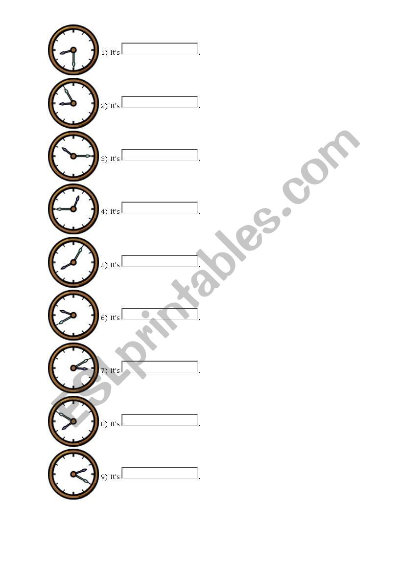 Clock - Time worksheet