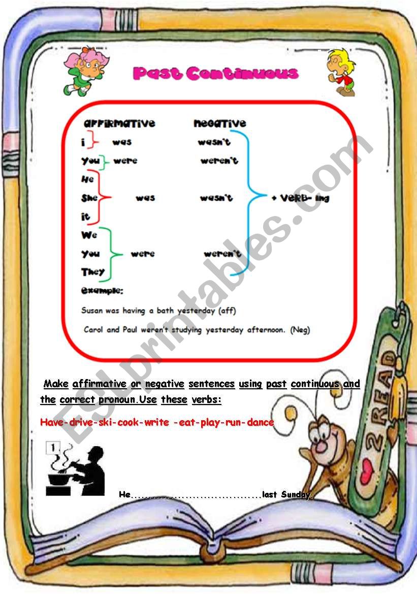 Past continuous worksheet