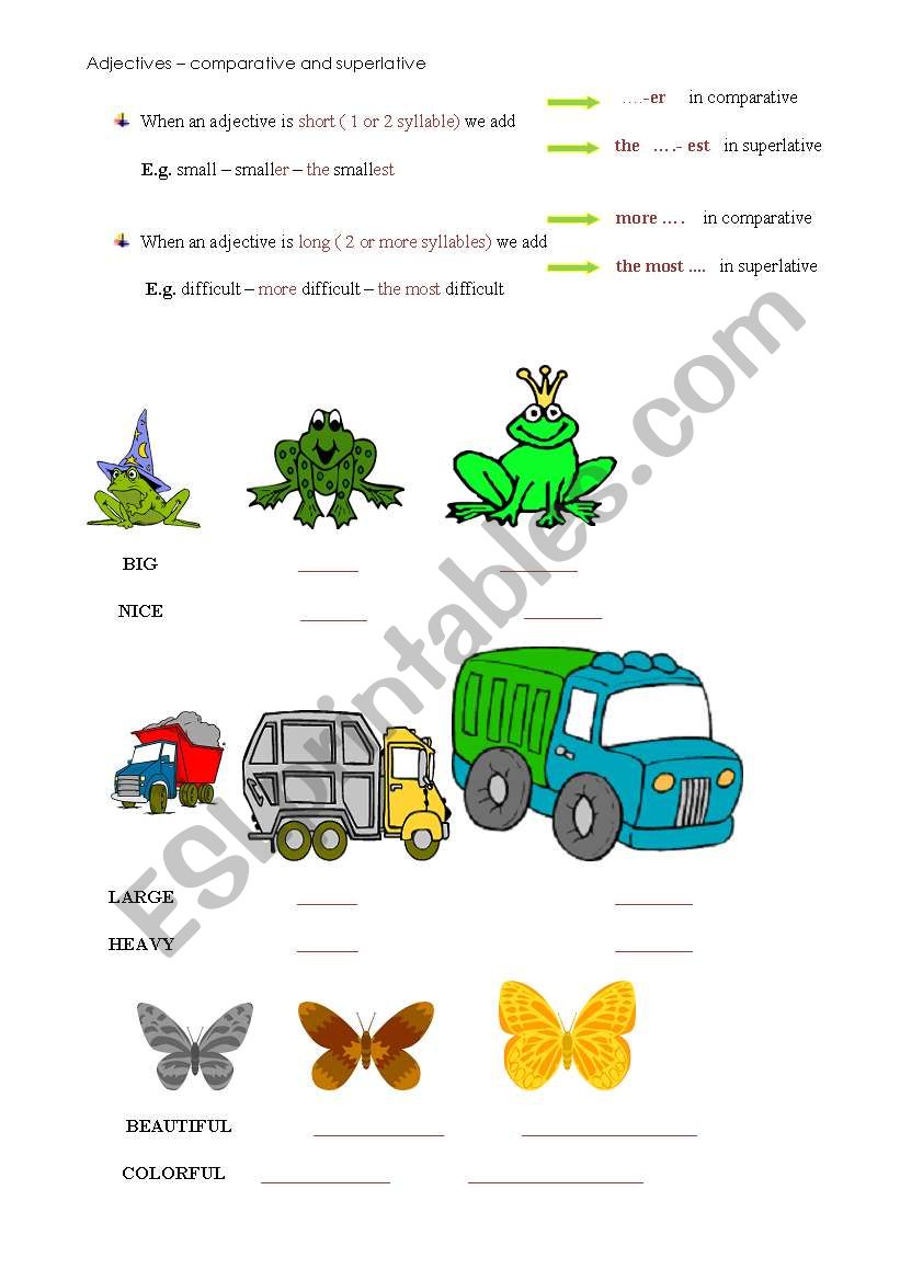 Comparative and superlative of adjectices