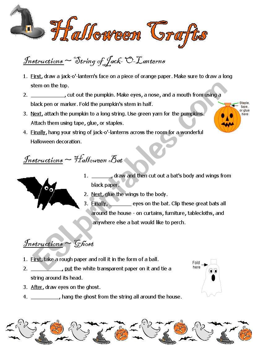 Halloween Crafts - ESL worksheet by ccuschieri