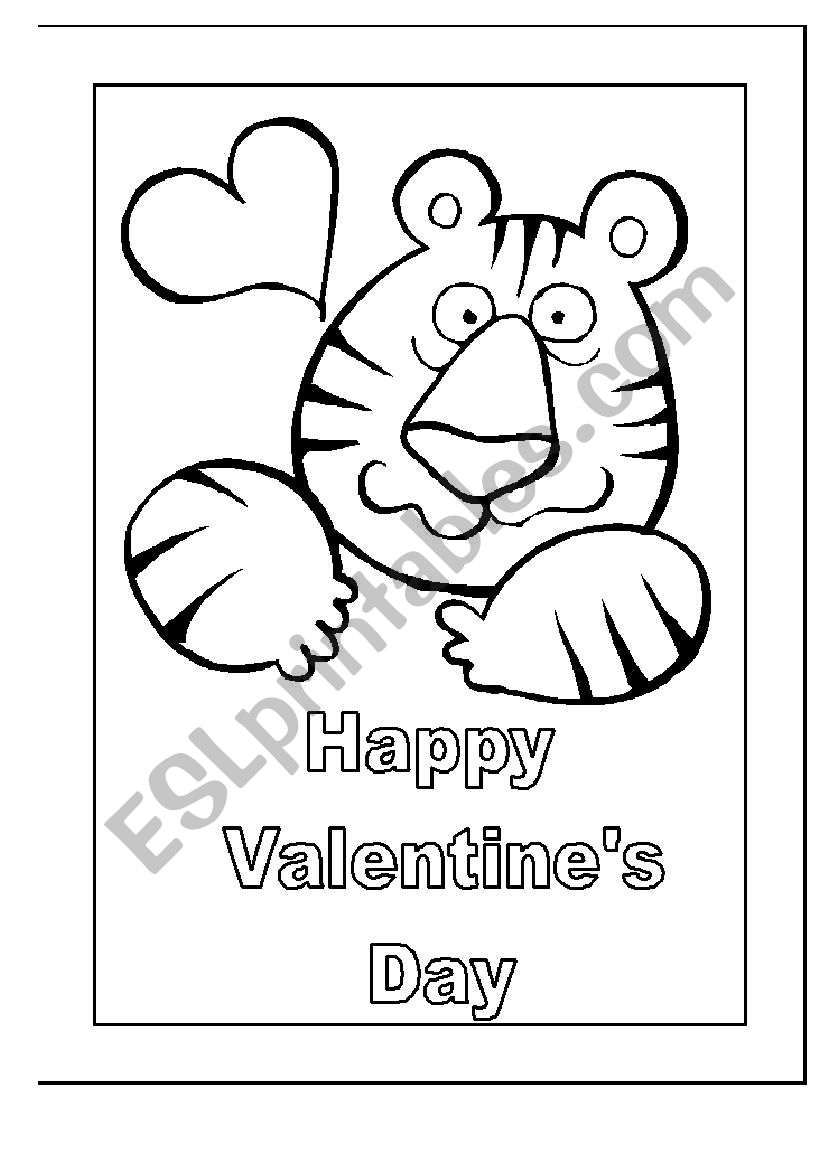 St Valentines Postcard worksheet