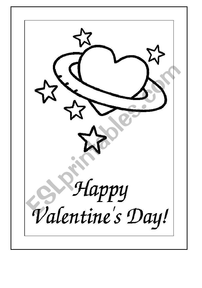 Postcard valentines day worksheet