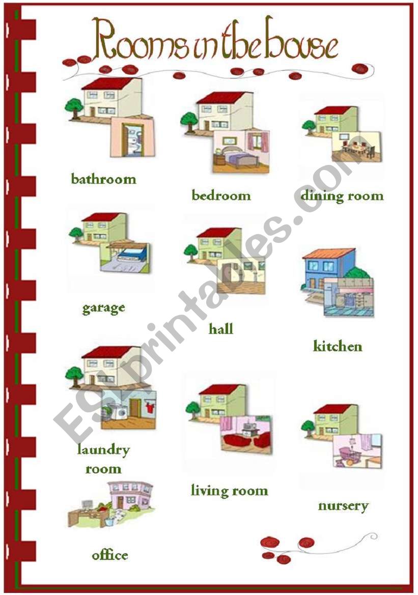 Rooms in the house worksheet