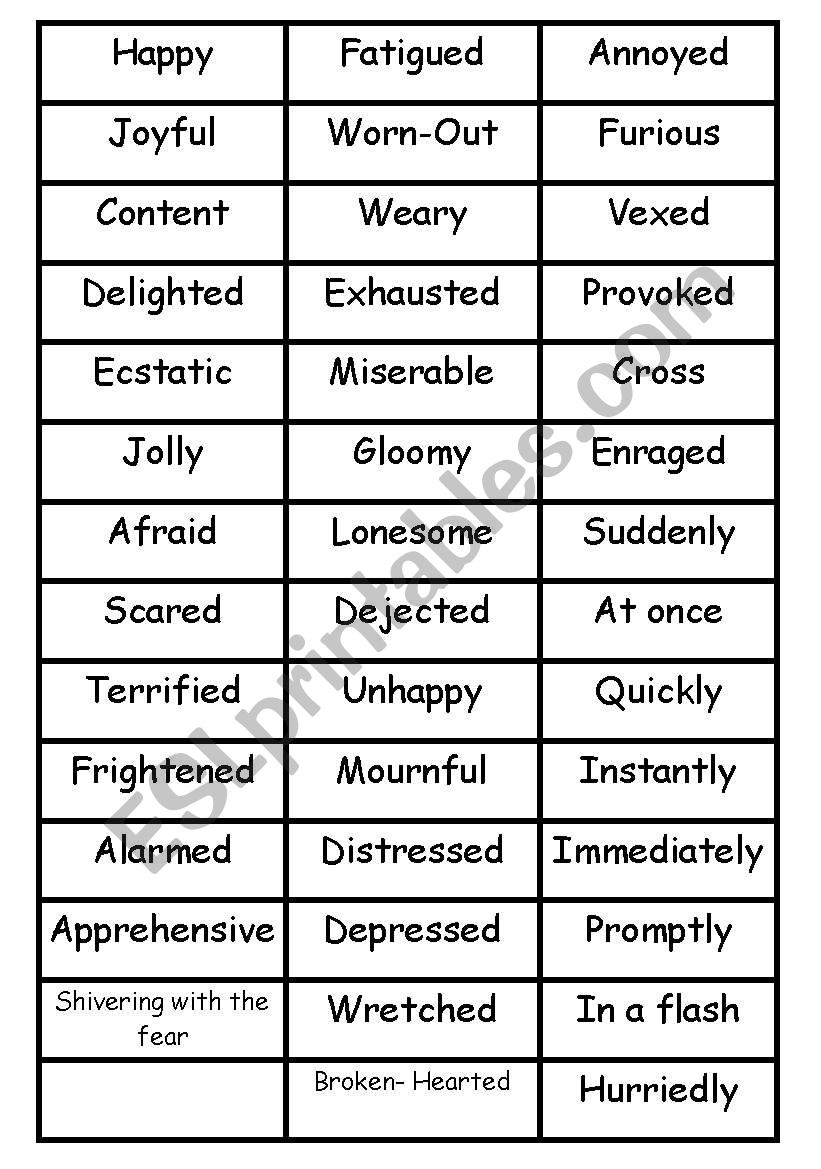 feelings worksheet