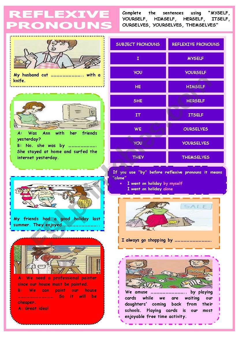 REFLEXIVE PRONOUNS worksheet