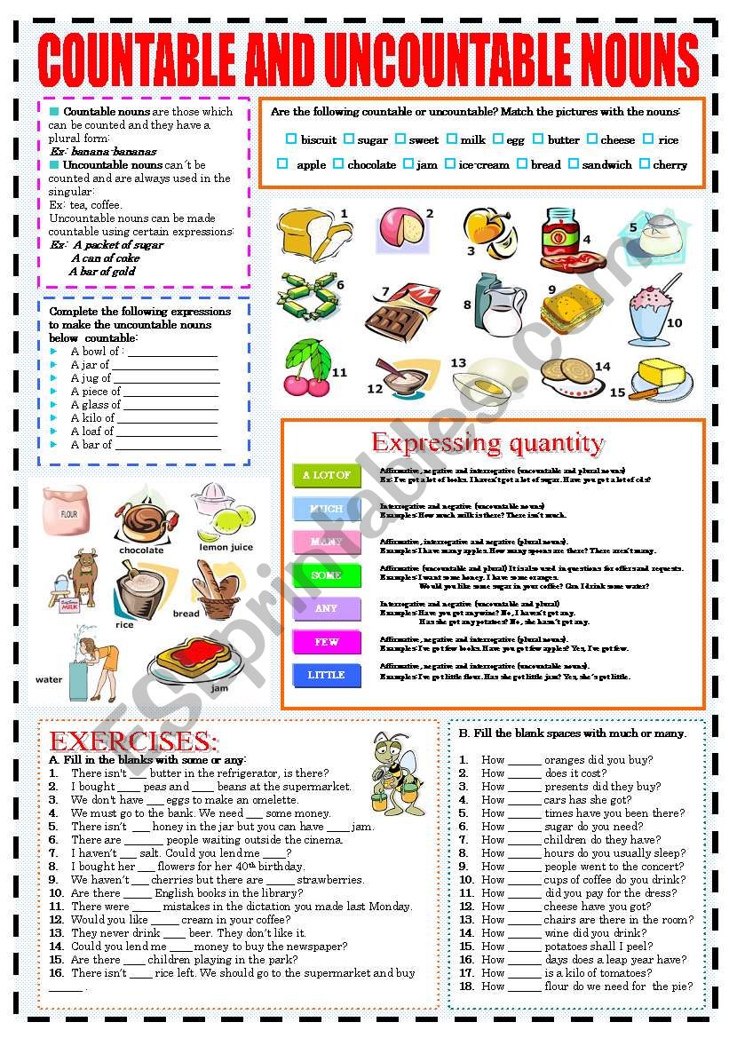 COUNTABLE AND UNCOUNTABLE NOUNS