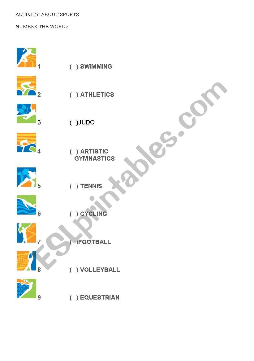 Sports worksheet