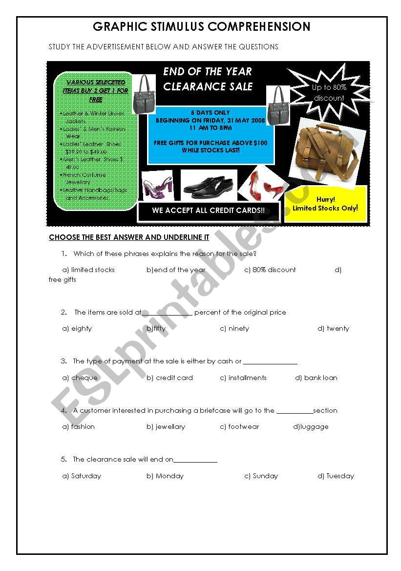 Graphic Stimulus worksheet