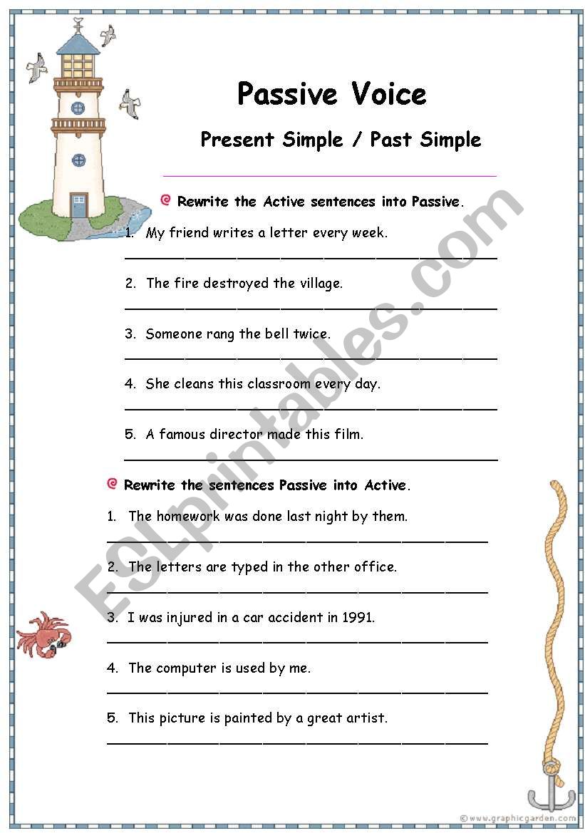 Passive voice  worksheet