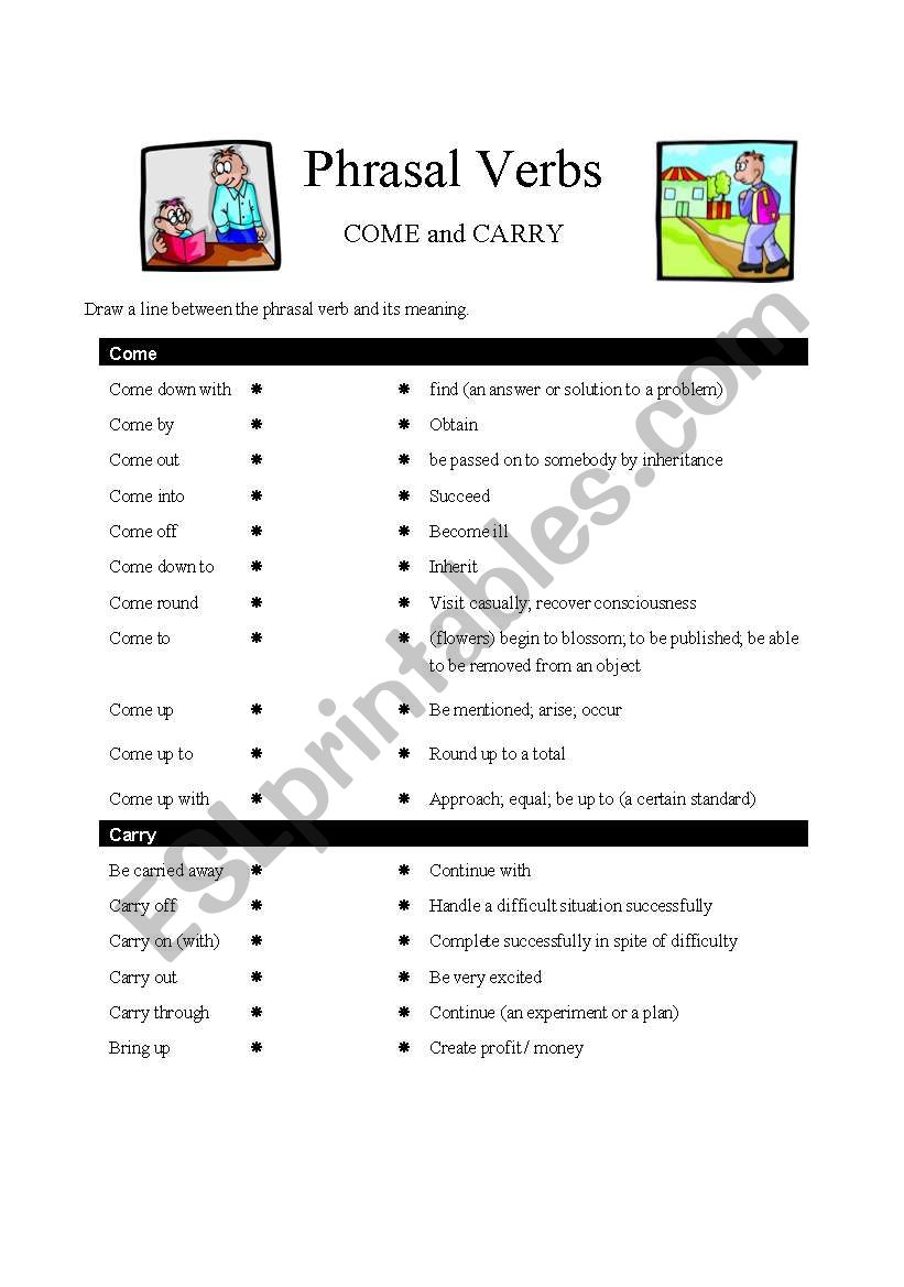 Phrasal Verbs --- COME and CARRY