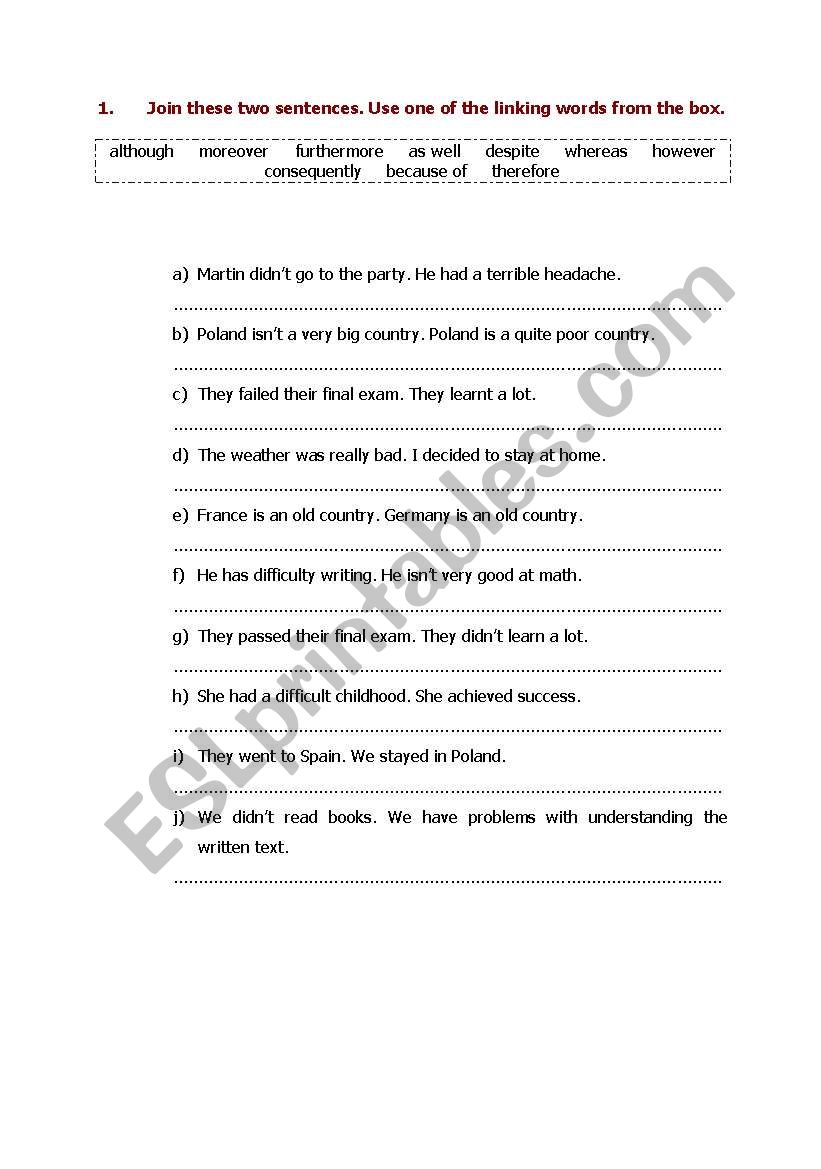 Linking Words worksheet