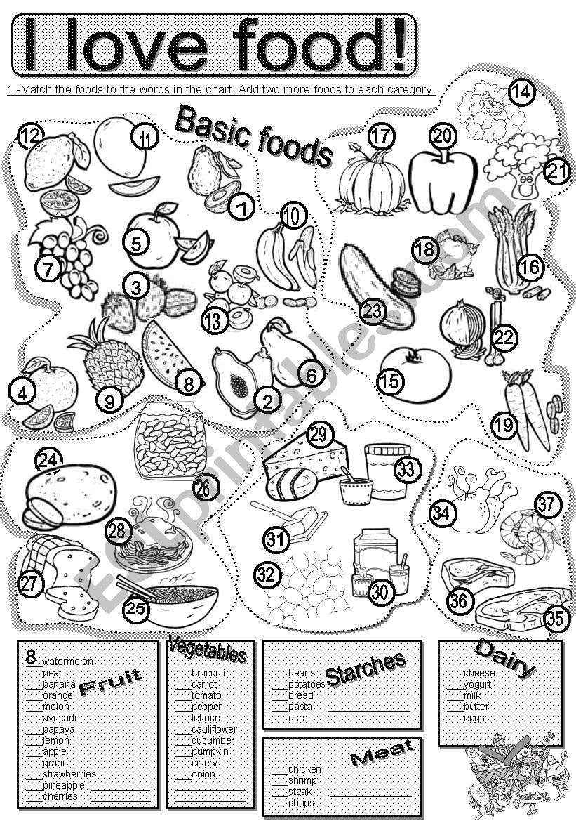 Basic Foods #1 worksheet