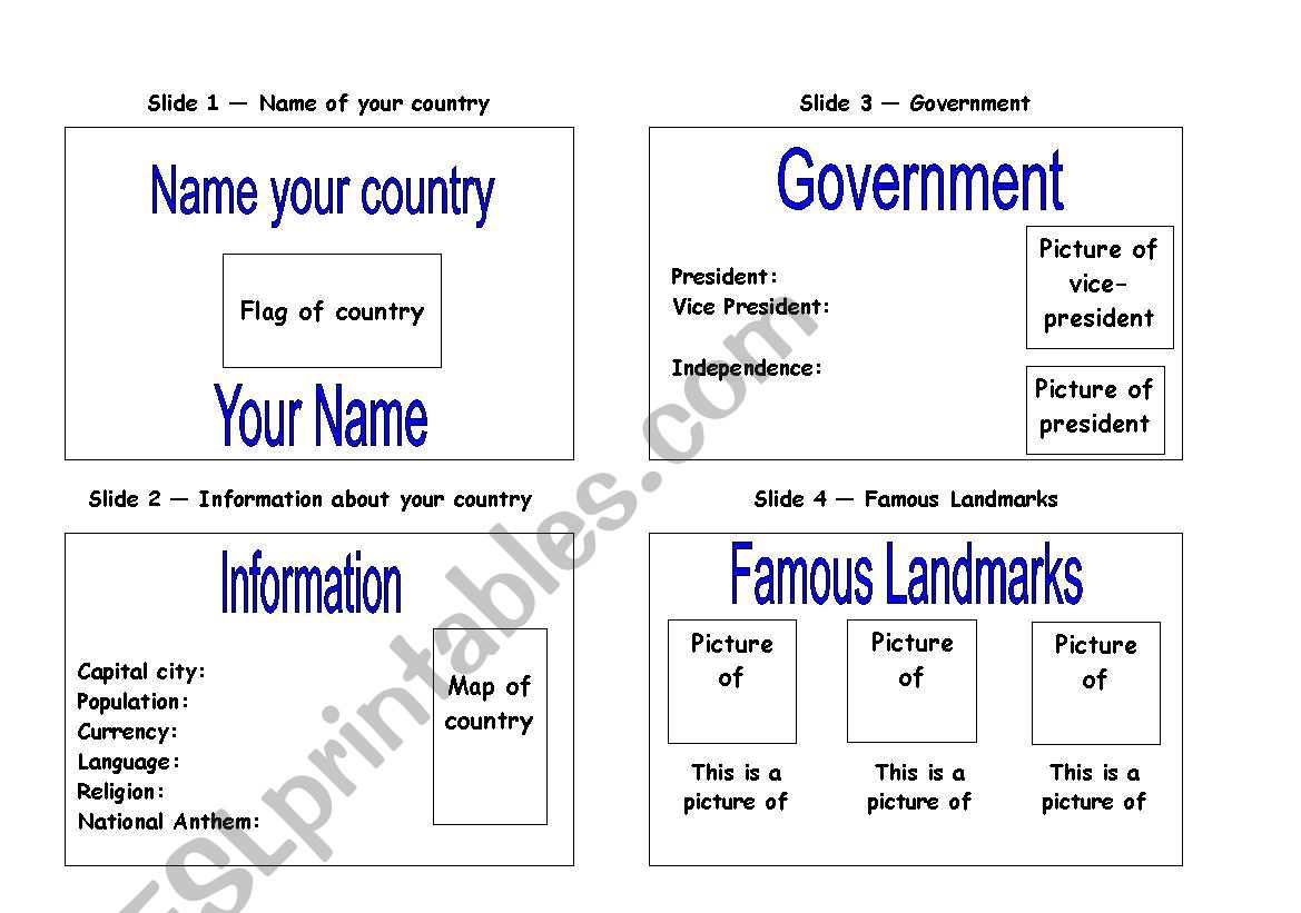 Create a PowerPoint about your country