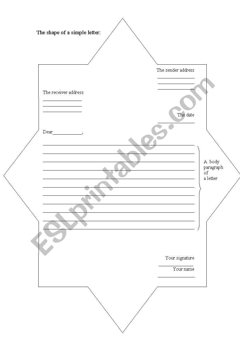 a shpe of letter worksheet