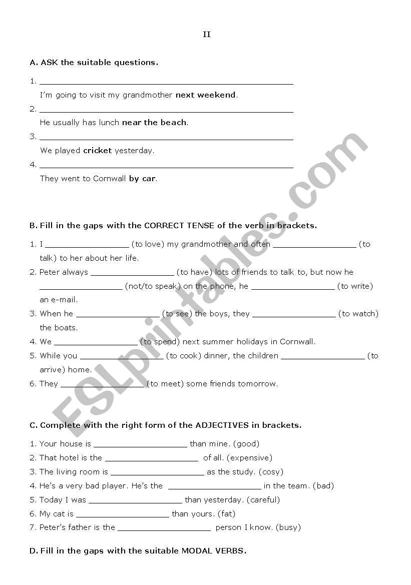 Test on the topic HOME - part II