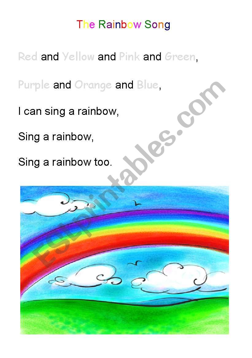 The Rainbow worksheet