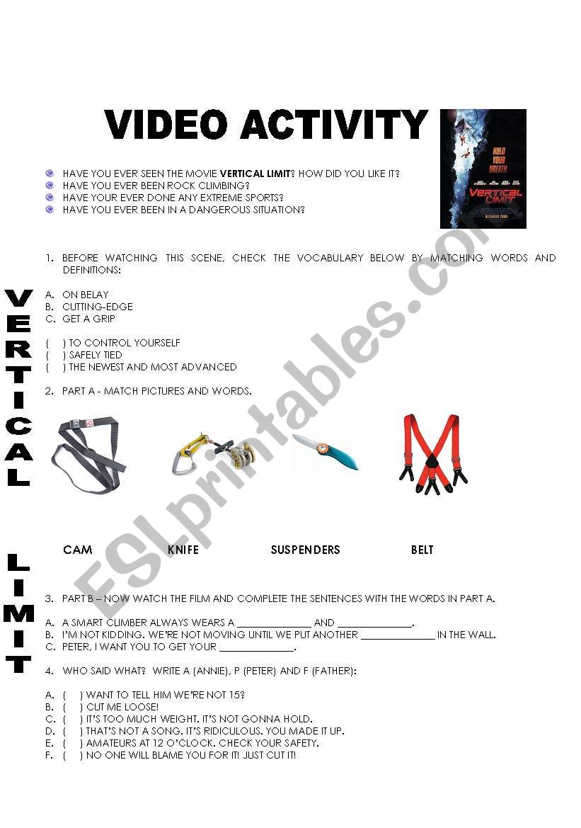 Vertical Limit - Video Activity